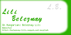 lili beleznay business card